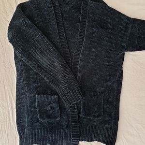Dip chenille open cardigan